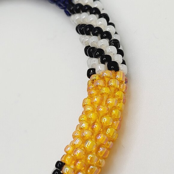 Multi color Seed Bead Roll on Bangle Bracelet roll over hand 7" - Picture 5 of 5
